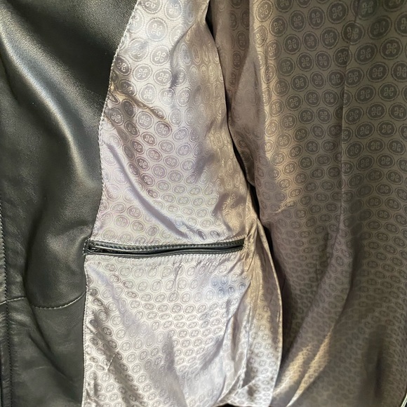 DINO Black Leather Bomber Jacket - Picture 6 of 9